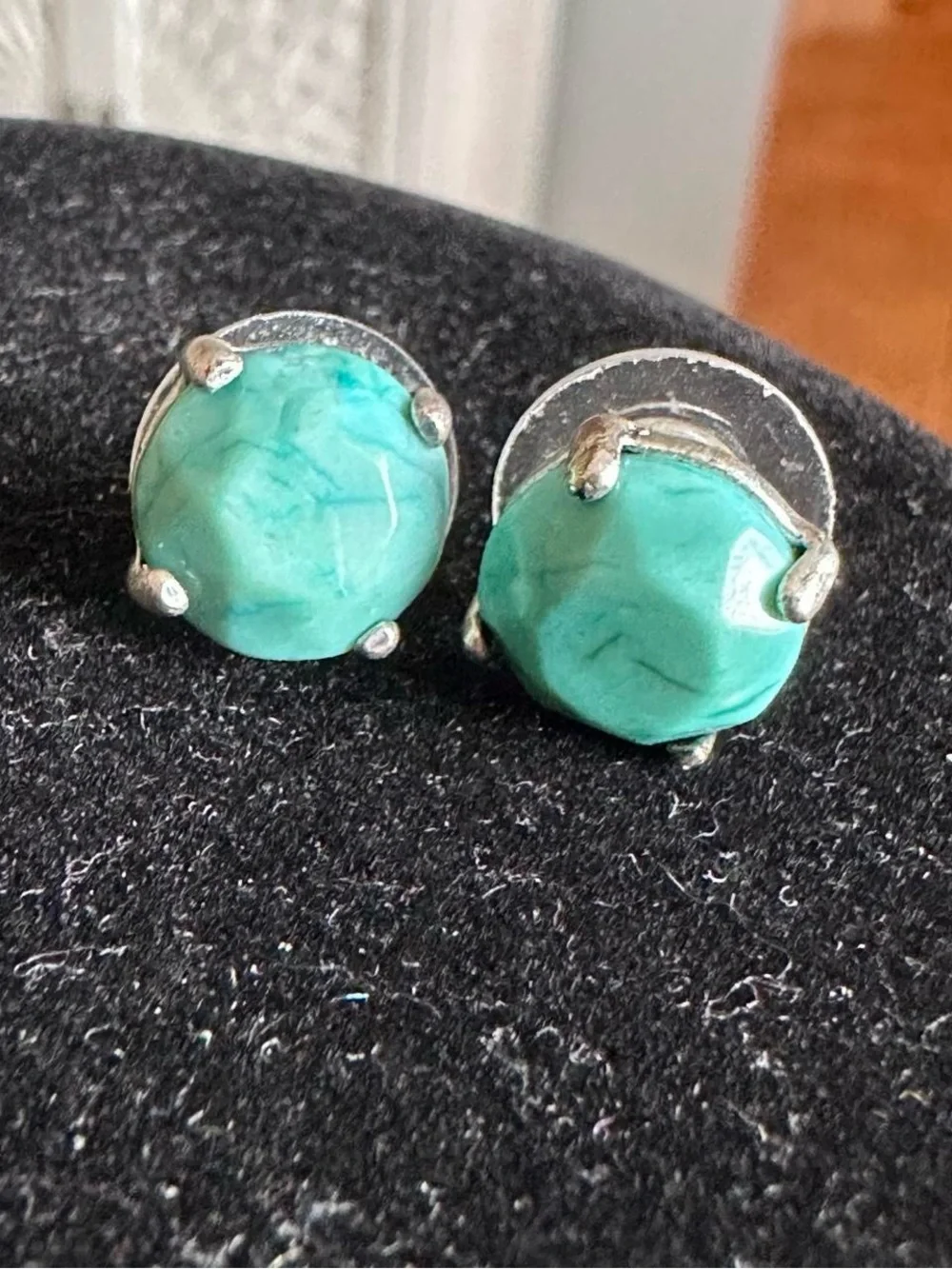 Vintage Turquoise and silver statement earrings.